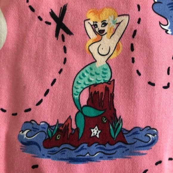 Pinup Couture Jenny Skirt - Pink Neverland Mermaid Print -Small - Picture 11 of 15